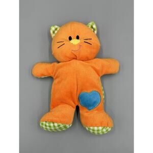 Gitzy Orange Kitty Cat Rattle Plush 8” Stuffed Animal No Tag